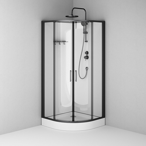 Душевая кабина 90x90 AM.PM Above W9XC-401-9090BT профиль черный матовый, низкий поддон-8