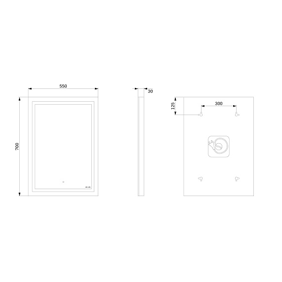 Зеркало с подсветкой в ванную прямоугольное 55 AM.PM Gem M91AMOX0551WG сенсорное-10