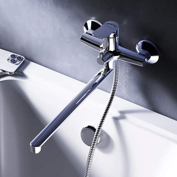 Смеситель для ванны и душа AM.PM Force F9F90200 длинный излив, хром