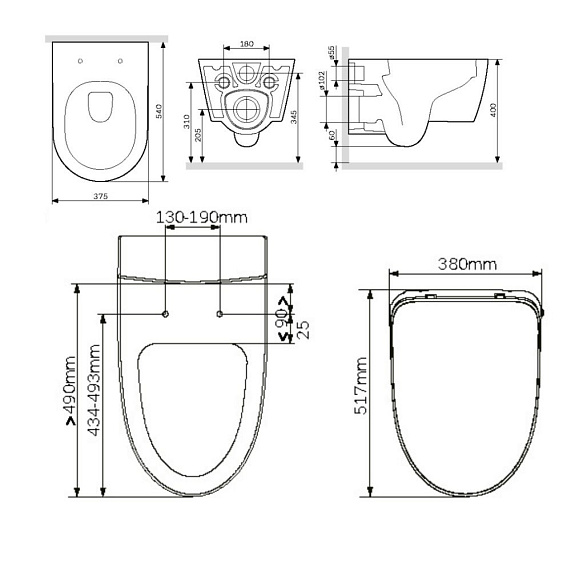 Унитаз-биде подвесной AM.PM Func C8F1703SC белый c электронной крышкой (внешняя подводка)-9