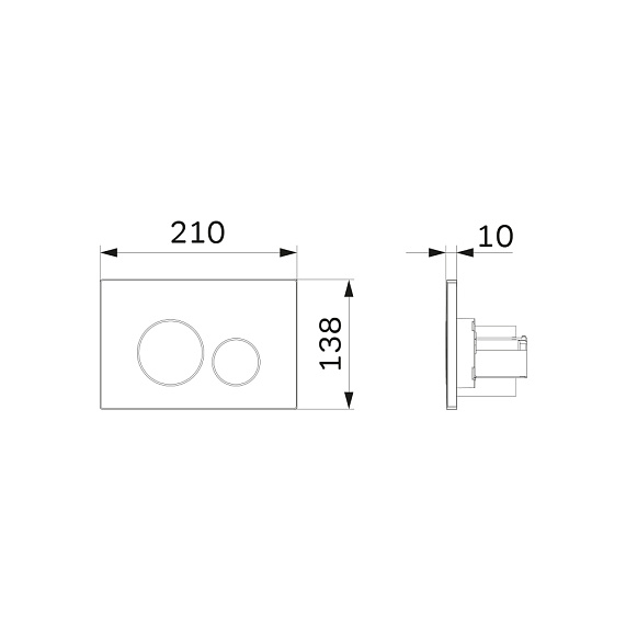 Клавиша смыва для инсталляции AM.PM Pro L I049031 пневматическая никель матовый-6