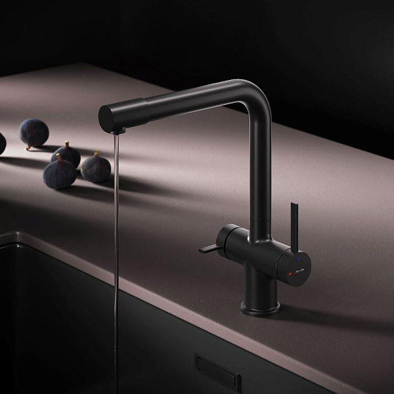 Смеситель для кухни AM.PM Func F8F05722 высокий с L-изливом с каналом для питьевой воды, черный-3