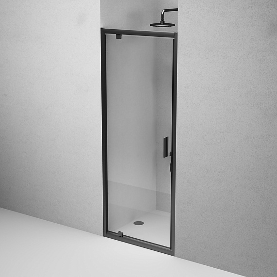Душевая перегородка с дверью 80x195 AM.PM Gem W90G-80-1P-BT прозрачное стекло, профиль черный матовый-3