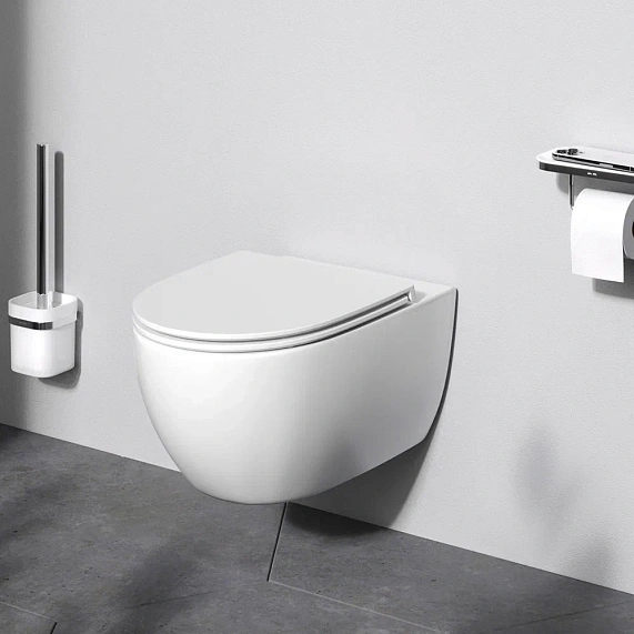 Унитаз подвесной с инсталляцией AM.PM Awe IS49051.111700 сиденьем микролифт, хром пневм. клавишей-2