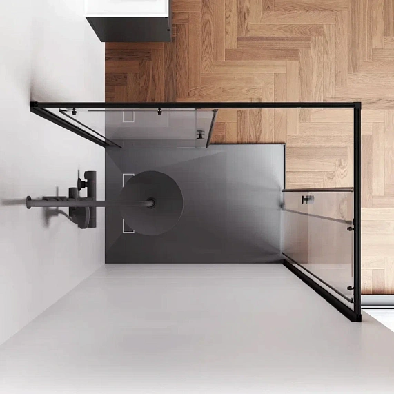 Душевое ограждение без поддона 120х90 AM.PM X-Joy W94G-403-12090-BT профиль черный матовый-2