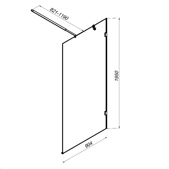 Душевая перегородка 100x195 AM.PM X-Joy W94UWI-100-F1-BTE прозрачное стекло, профиль черный-5