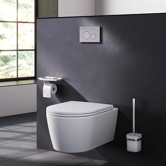 Инсталляция для подвесного унитаза AM.PM Pro I012704.9031 с пневм. клавишей никель матовый-4