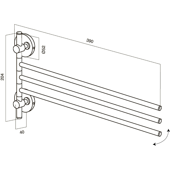Вешалка для полотенец AM.PM Bliss L A5532764 поворотная тройная хром-4