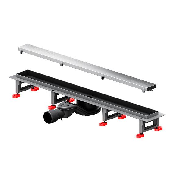 Душевой трап (лоток) 70 AM.PM MasterFlow W01SC-U11-070-04SB комбинированный затвор со стальной матовой решеткой под плитку-22