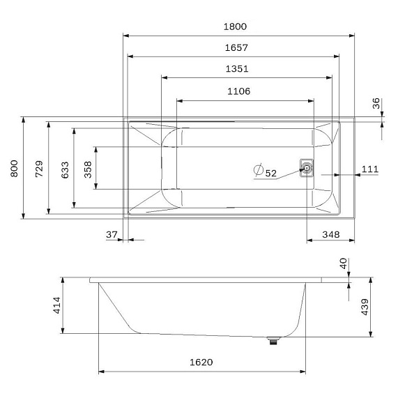 Ванна акриловая 180x80 AM.PM Libre W60A-180-080W-A белая глянцевая-9