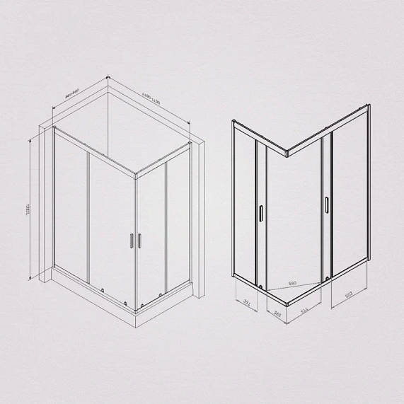 Душевое ограждение без поддона 120х90 AM.PM Gem W90G-404-120290-BT профиль черный матовый-6