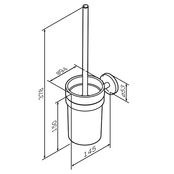 Ершик для унитаза AM.PM X-Joy A85A33344 со стеклянной настенной подставкой, розовое золото-6