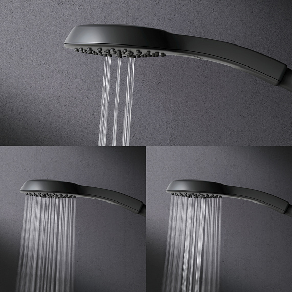 Душевая система AM.PM Inspire 2.0 F0750A522 стойка с тропическим душем, термостатом, смесителем, изливом, черная матовая-6