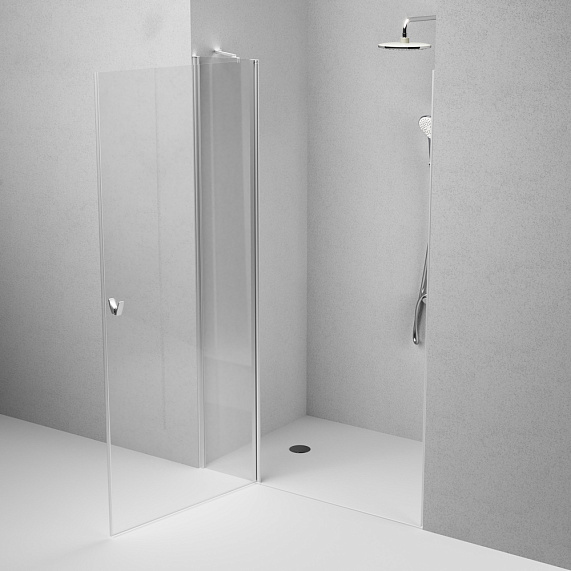 Душевая перегородка с дверью 120x190 AM.PM Sunny W87G-120-1P-MT прозрачное стекло, профиль серебристый-4